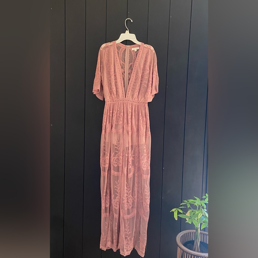 Honey Punch sheer maxi with built in shorts